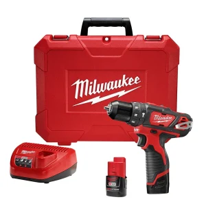 KIT DE TALADRO, ATORNILLADOR, ROTOMARTILLO DE 3/8″ M12 2 BATERIAS 1.5Ah Y CARGADOR MILWAUKEE 2408-22