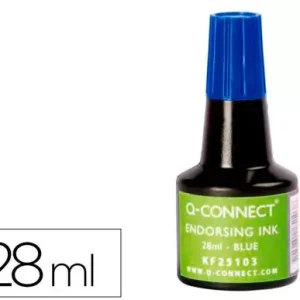 Tinta Para Tampon Q-Connect Azul Envase 28 ml